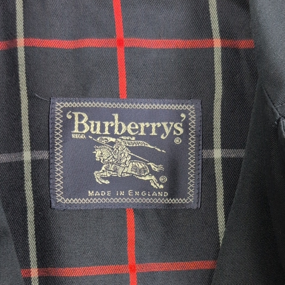 Vintage Burberrys London Belted Trench Coat with White And Red Accents - Picture 5 of 11